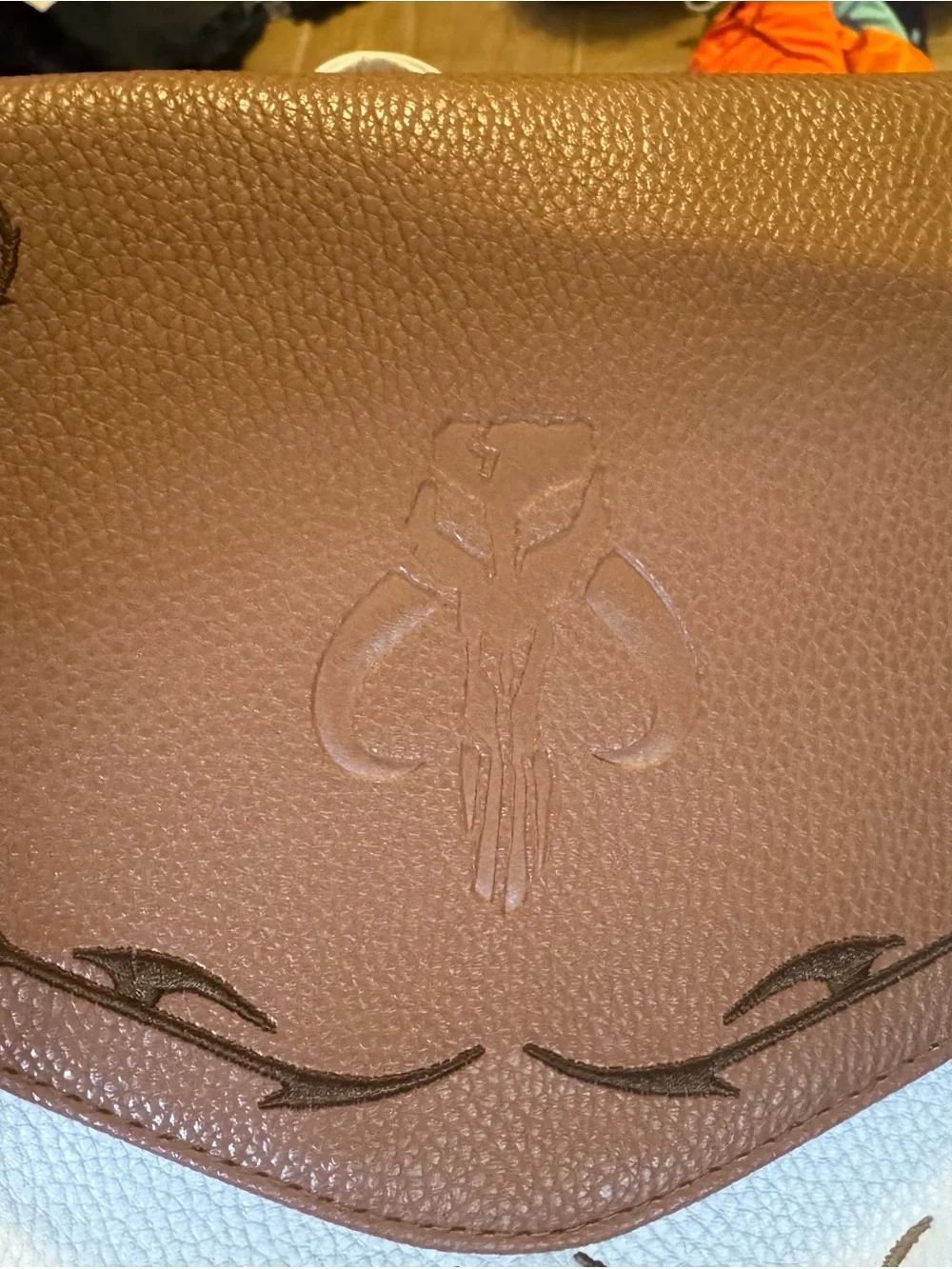 Danielle Nicole White and Brown Embossed Accent Backpack - Picture 2 of 6